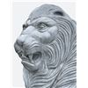 Image 3 : Carved Grey Veined Marble Seated Guardian Lion with Cub Estate Gate Statue Sculpture Left Facing (Ap