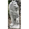 Image 4 : Carved Grey Veined Marble Seated Guardian Lion with Cub Estate Gate Statue Sculpture Left Facing (Ap