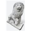Image 1 : Carved Grey Veined Marble Seated Guardian Lion with Cub Estate Gate Statue Sculpture Right Facing (A