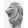 Image 2 : Carved Grey Veined Marble Seated Guardian Lion with Cub Estate Gate Statue Sculpture Right Facing (A