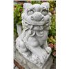 Image 1 : Hand-Carved Grey Speckled Granite Asian Foo Dog / Guardian Lion with Cub Garden Statue Sculpture Rig