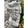 Image 2 : Hand-Carved Grey Speckled Granite Asian Foo Dog / Guardian Lion with Cub Garden Statue Sculpture Rig