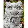 Image 4 : Hand-Carved Grey Speckled Granite Asian Foo Dog / Guardian Lion with Cub Garden Statue Sculpture Rig