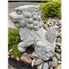 Image 4 : Hand-Carved Grey Speckled Granite Asian Foo Dog / Guardian Lion with Cub Garden Statue Sculpture Lef