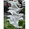 Image 1 : Monumental Carved White Marble Leaping Dolphins on Ocean Waves Garden Statue Sculpture/Fountain (App