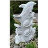 Image 4 : Monumental Carved White Marble Leaping Dolphins on Ocean Waves Garden Statue Sculpture/Fountain (App