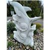 Image 4 : Monumental Carved White Marble Leaping Dolphins on Ocean Waves Garden Statue Sculpture/Fountain (App