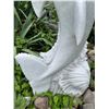 Image 3 : Carved White Marble Leaping Dolphin Garden Statue Sculpture (Approx. 38in H)