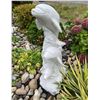 Image 3 : Carved White Marble Trio of Leaping Dolphins on Ocean Waves Garden Statue Sculpture (Approx.43in H)