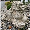 Image 1 : Carved Granite Asian Dragon / Kirin with Pearl of Wisdom Garden Statue Sculpture (Approx. 55x40)