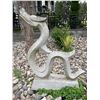 Image 1 : Carved Grey Granite Stylized Sea Serpent / Dragon Garden Statue Sculpture (Approx. 42x64)