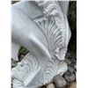 Image 3 : Carved White Marble Trio of Leaping Dolphins on Ocean Waves Garden Statue Sculpture (Approx.43in H)