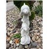 Image 3 : Carved White Marble Trio of Leaping Dolphins on Ocean Waves Garden Statue Sculpture (Approx.43in H)