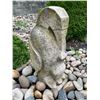 Image 2 : Carved Grey Speckled Granite Stylized Perched Falcon / Bird of Prey Garden Statue Sculpture (Approx.
