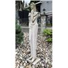 Image 2 : Carved Grey Speckled Granite Modernist Stylized Standing Maiden Garden Statue Sculpture (Approx. 80i