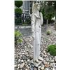 Image 3 : Carved Grey Speckled Granite Modernist Stylized Standing Maiden Garden Statue Sculpture (Approx. 80i