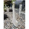 Image 2 : Carved Grey Speckled Granite Stylized Pair of Cranes Garden Statue Sculpture (Approx. 33x71)