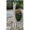 Image 4 : Grey Speckled Granite Modernist Stylized Long-Necked Cat Garden Statue Sculpture (Approx. 75in H)