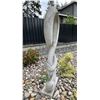 Image 3 : Grey Speckled Granite Modernist Abstract Infinity Ribbon Twist Garden Statue Sculpture (Approx. 29x8