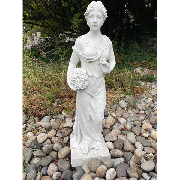 Classical Maiden of Autumn / Harvest Maiden with Fruit Basket Garden Statue Sculpture (Approx. 54in 