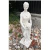 Image 1 : Classical Draped Maiden Holding Garment Garden Statue Sculpture (Approx. 54in H)