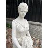 Image 3 : Classical Draped Maiden Holding Garment Garden Statue Sculpture (Approx. 54in H)