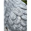 Image 5 : Carved Grey Veined White Marble Perched Eagle Garden Bench Statue Sculpture (Approx. 76x42x87)