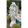 Image 2 : Classical Semi-Nude Wind Maiden / Nymph on Ornate Pedestal Garden Statue Sculpture (Approx. 74in H)