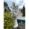 Image 1 : Classical Winged Angel Floral Crown Garden Statue Sculpture (Approx. 74in H
