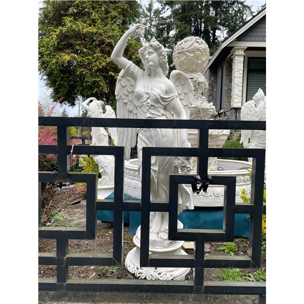 Classical Winged Angel Fruit Garden Statue Sculpture (Approx. 74in H