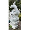 Image 2 : White Marble Pod of Leaping Dolphins Water Fountain Garden Statue Sculpture (Approx. 87in H)