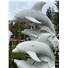 Image 3 : White Marble Pod of Leaping Dolphins Water Fountain Garden Statue Sculpture (Approx. 87in H)