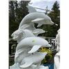 Image 2 : White Marble Pod of Leaping Dolphins Water Fountain Garden Statue Sculpture (Approx. 87in H)