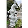 Image 4 : White Marble Pod of Leaping Dolphins Water Fountain Garden Statue Sculpture (Approx. 87in H)