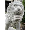 Image 3 : Monumental Hand-Carved Grey Veined White Marble Prowling Lion Garden Statue Sculpture (Approx. 55x50