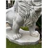 Image 4 : Monumental Hand-Carved Grey Veined White Marble Prowling Lion Garden Statue Sculpture (Approx. 55x50