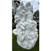 Image 2 : White Marble Guanyin / Guan Yin Deity Seated on Dragon and Waves Garden Statue Sculpture (Approx. 68