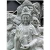 Image 3 : White Marble Guanyin / Guan Yin Deity Seated on Dragon and Waves Garden Statue Sculpture (Approx. 68