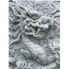 Image 9 : White Marble Guanyin / Guan Yin Deity Seated on Dragon and Waves Garden Statue Sculpture (Approx. 68