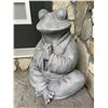 Image 1 : Cast Stone Meditating Yoga Frog in Robe Garden Statue Sculpture