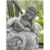 Image 4 : Cast Stone Resting Reclining Buddha on Ornate Elephant Garden Statue Sculpture