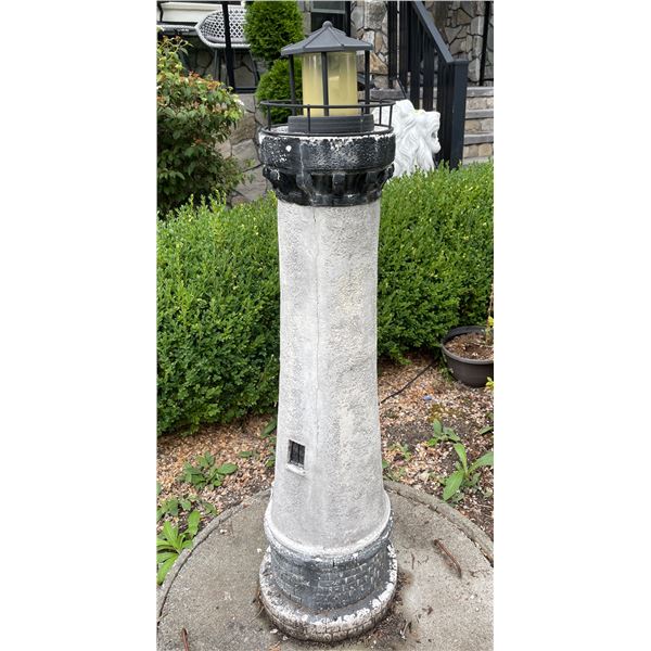 Solar Powered Lighthouse Garden Statue Sculpture (Approx. 49in H)