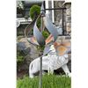 Image 2 : Kinetic Copper Finish Metal Lotus Flame Wind Spinner Garden Stake Sculpture