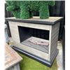 Image 1 : Modern Outdoor Propane Fireplace Console with Ceramic Logs and Mantle Top (Approx. 62x30x46.5)