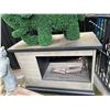 Image 2 : Modern Outdoor Propane Fireplace Console with Ceramic Logs and Mantle Top (Approx. 62x30x46.5)