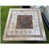Image 2 : Square Slate Tile Top Outdoor Propane Fire Pit Table with Scroll Metal Base (Approx. 41x21)