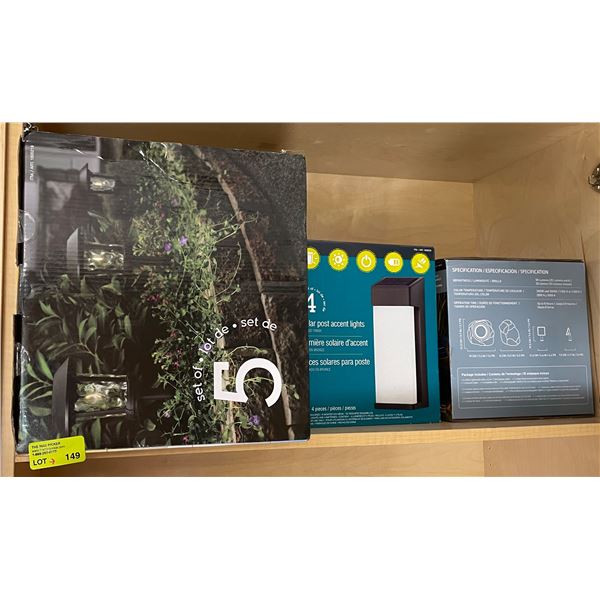 Group of Lights - Solar LED Light Set of 5, 4 Solar Posts, & Rock Light
