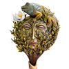 Image 2 : Surrealist Iguana on Tree Canopy Figural Floor Sculpture (Approx. 79in H)