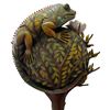 Image 3 : Surrealist Iguana on Tree Canopy Figural Floor Sculpture (Approx. 79in H)