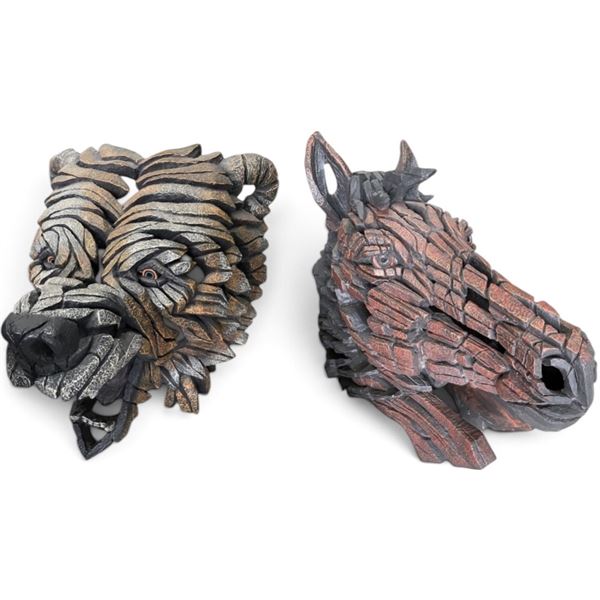Group of 2 - Horse & Bear Statue